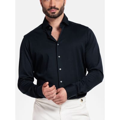 Giordano - Lange mouw overhemd - Heren - XL - Blauw - Katoen - NOS7878