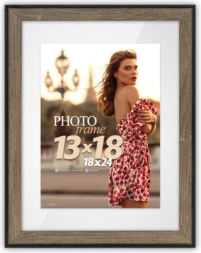 ZEP - Houten Fotolijst Roma Zwart / Bruin voor foto formaat 15x20 / 20x30 cm - RZ223B