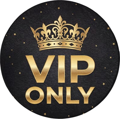 Badmat rond 70x70 cm - Antislip - Kroon - Goud - VIP - Badmatten voor badkamer - Badkamermat - Douchemat - Ronde badkamer mat