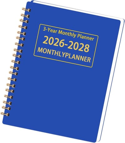 KZQ Maandelijkse Planner 2026-2028, 3 Jaar Kalender van Januari 2026 tot December 2028, 36 Maanden, Notitieboek voor School Docent Student Kantoor en Thuis, Blauw