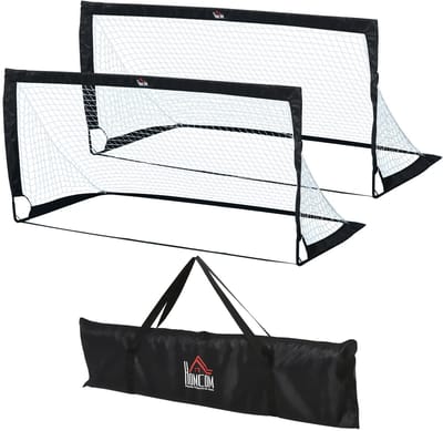 Voetbaldoelen Set van 2 - Voetbaldoeltjes - Opvouwbaar - 183 x 90 x 90 cm - 2 stuks - Weerbestendige - Outdoor Voetbaldoelen voor Volwassenen - Voetbaldoelen voor Tuin Training Vrije Tijd - Metaal - Zwart