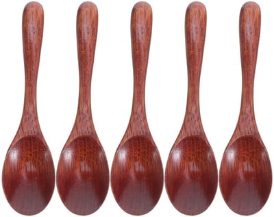 Dailygoods- Houten Koffielepels 5 Stuks - Japanse Roerlepel - Ergonomisch Handvat - Lichtgewicht - Authentieke Stijl - Voor Koffie/Thee - Theelepels