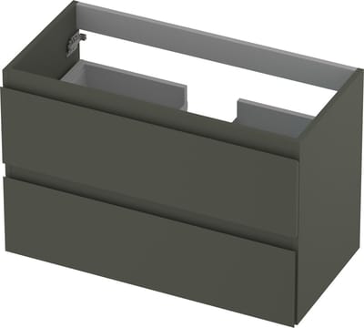 INK Wastafelonderkast - 80x40x52cm - 2 lades - greeploos - MDF lak Mat beton groen