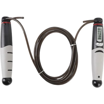 Slim Springtouw met Teller 1 Minuut Timer Oefen Springtouw voor Mannen Vrouwen Springtouw voor gray