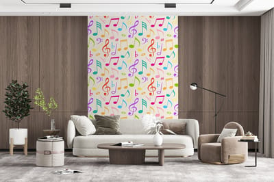 Behang - Fotobehang Muziek - Patronen - Regenboog - Breedte 200 cm x hoogte 300 cm