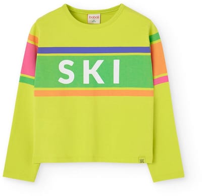 Boboli Stretch Knit T-shirt Met Lange Mouwen Groen 5 Years Meisjes