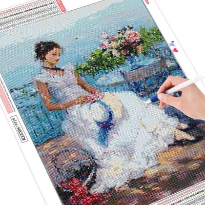 Peinture diamant 5D à perceuse carrée complète pour fille, décoration pour la maison, mosaïque de fleurs 20X30CM gray