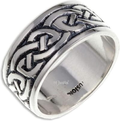 Endless Knot (Broad) Zilveren Ring,keltische ring Maat 61