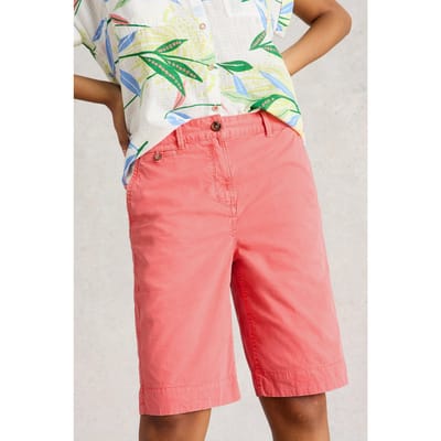 White Stuff Hayley Organic Chino Short Mid Pink Maat: 20 REGULAR | Korte Broeken Outlet | Dames | Blauw