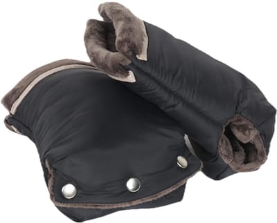 Handwarmer - Kinderwagenhandschoenen - Handschoenen met warme fleece en katoenen voering - Waterdichte en winddichte kinderwagenhandschoenen - Universele maat - Geschikt voor kinderwagens, bolderkarren en fietskarren - Bruin fleece