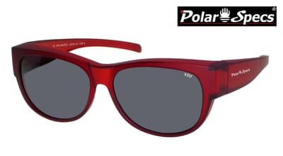 Polar Specs® Overzet Zonnebril PS5097 – Mat Rood – Polariserend Zwart standaard Cat.3 – Medium – Unisex