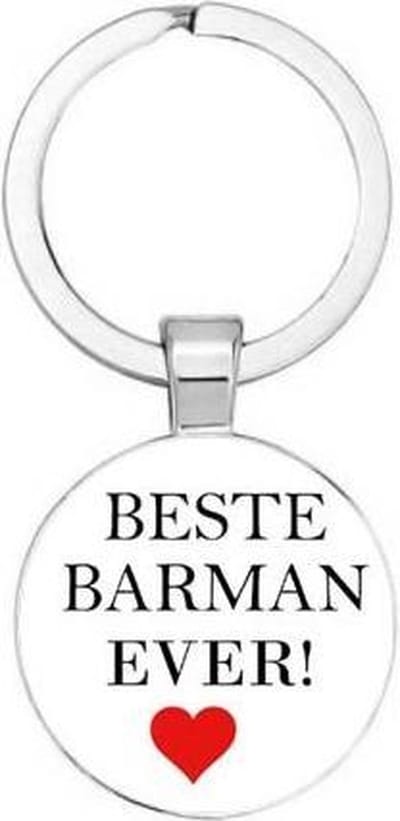 Barman sleutelhanger - Beste barman ever - Café sleutelhanger - Barman accessoires - Café accessoires - Bier accessoires - Bier sleutelhanger