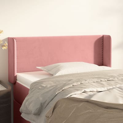 vidaXL - Hoofdbord - met - randen - 103x16x78/88 - cm - fluweel - roze