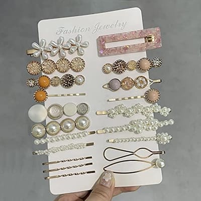 Famanu - 20 Stuks Parel haarclips, Koreaanse stijl, acryl/resin barrettes, dames/meisjes