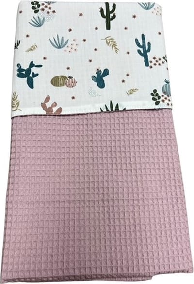 baby deken kinderwagen deken wieg deken oud roze gekleurde cactussen 60 x 90 cm