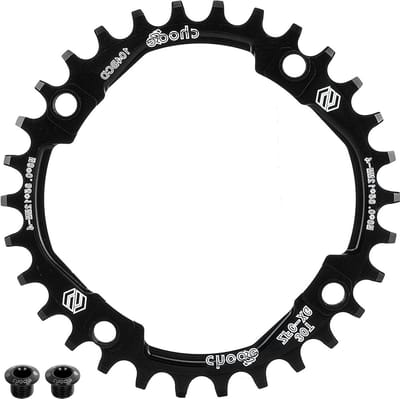 30T Fiets Kettingblad, Enkelvoudig 30 Tanden BCD 104 mm, Aluminium Zwart met 4 Schroeven voor Montage