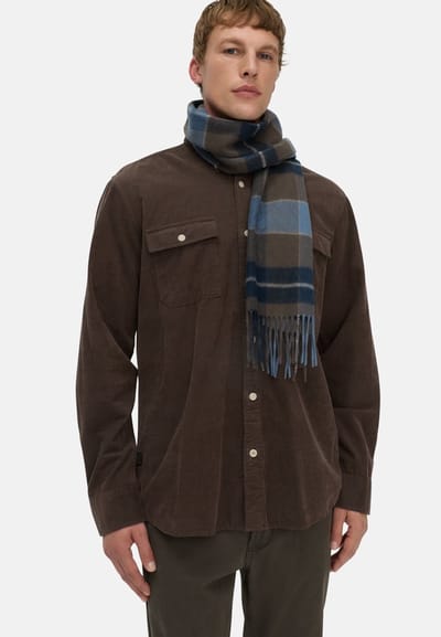 camel active Hemd met lange mouwen en opgestikte zakken - Maat menswear-L - Donkerbruin
