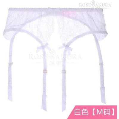 Porte-jarretelles Haut de Gamme avec Boucle Métallique Revêtue de Caoutchouc, Porte-jarretelles à Ruban, Style Européen et Américain, Accessoire pour Bas Longs one size white