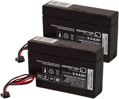 Oplaadbare Accu Set - Batterij Pack - Rolluiken Aandrijven - Onderhoudsvrij AGM - 2x 12V 0.8Ah - Zwart