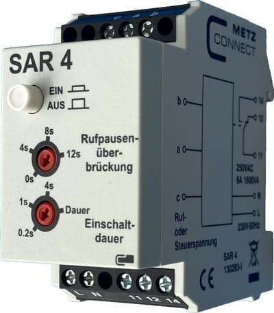 TELEFOONBEL-INSCHAKELRELAIS SAR-4 - instelbare schakelduur - 220v