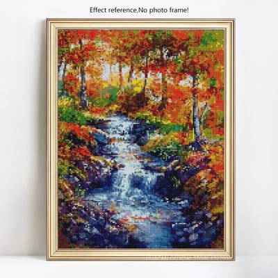 Peinture de diamant de paysage, affichage de diamant, broderie de paysage, vente d'images en perles 20X30 brown