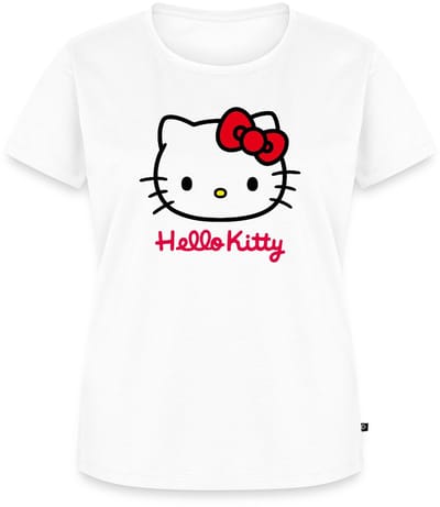Hello Kitty Klassiek Portret Hello Kitty Tekst Premium T Shirt Dames