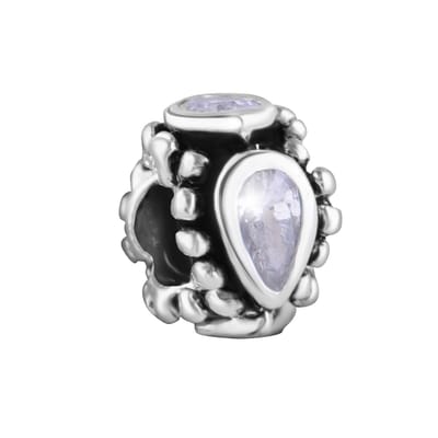 Quiges - 925 - Bedels -Sterling zilver - Beads - Zirkonia Kraal Charm - Geschikt – voor - alle bekende merken - Armband Z581