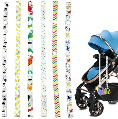 Verstelbare Speelgoedriemhouder - 6 Stuks Bevestigingsriemen voor Kinderwagens en Hoogstoelen