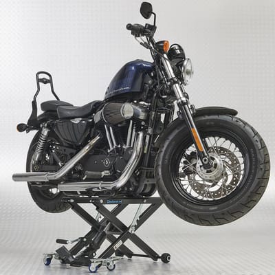 Datona® Harley Motorlift - Verplaatsbaar Motor Plateau 500 kg - 4 Zwenkwielen & 2 Vaste Wielen - Rubber Bescherming - Hoogte 9,5-42 cm