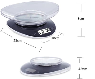Core® Keukenweegschaal Digitaal Met Kom - Keukenweegschaal - Keukenweegschaal Digitaal - Zwart - 24cm x 19cm x 6cm