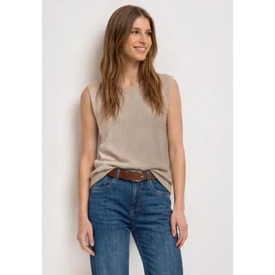 Top met ronde hals en glitters