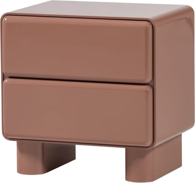 WOOOD Lustra Nachtkastje - Hout - Hoogglans Oudroze - 43x57x57