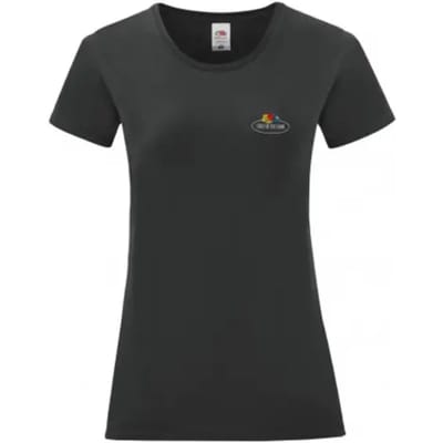 Dames-T-shirt Fruit of the Loom Vintage Small Logo Print