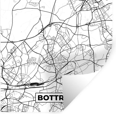 Muurstickers - Sticker Folie - Bottrop - Kaart - Plattegrond - Stadskaart - 100x100 cm - Plakfolie - Muurstickers Kinderkamer - Zelfklevend Behang XXL - Zelfklevend behangpapier - Stickerfolie