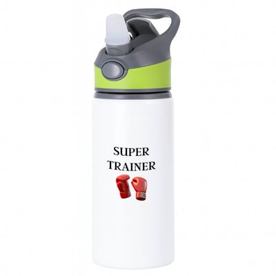 Hacebo® - Super trainer waterfles met rietje groen - Sport - coach - boxing - Trainer - geschenk - verjaardag - love gift - water fles - 650ML