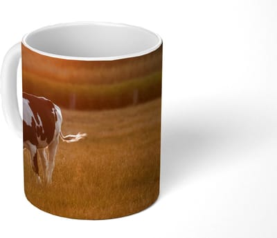Mok - Koffiemok - Koe - Zon - Dieren - Mokken - 350 ML - Beker - Koffiemokken - Theemok