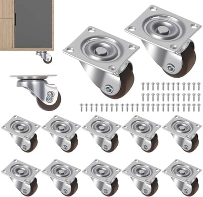 Kleine 23 mm Meubelwielen voor Zware Meubels - 360° Transportwielen voor Kasten, Tafels en Rollers