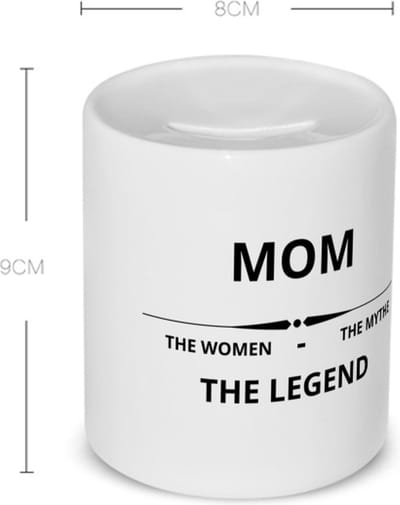 Akyol - mom the woman the mythe the legend Spaarpot - Mama - de legendarische moeder - moeder cadeautjes - moederdag - verjaardag - geschenk - kado - moeder artikelen - 350 ML inhoud