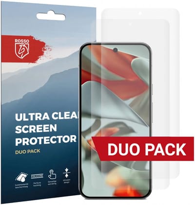 Rosso Screen Protector Geschikt voor Google Pixel 9 Pro XL | Ultra Clear Duo Pack | TPU Folie | Case Friendly Beschermfolie | 2 Stuks