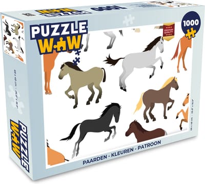Puzzel Paarden - Kleuren - Patroon - Meisjes - Kinderen - Meiden - Legpuzzel - Puzzel 1000 stukjes volwassenen