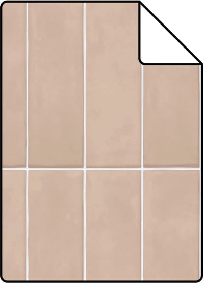 Proefstaal ESTAhome behang tegelmotief beige - 26.5 x 21 cm - 131536-S