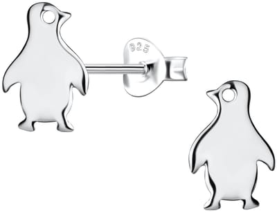 Joy|S - Zilveren pinguïn oorbellen - gepolijst - 7 x 10 mm - sterling zilver 925