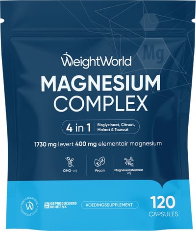 WeightWorld Magnesium Complex - 1730 mg - Magnesium Bisglycinaat, Citraat, Malaat & Tauraat - Gemaakt in het Verenigd Koninkrijk - Ideaal voor onderweg