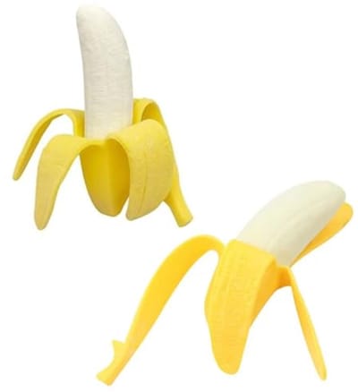 2 Stuks Super Rekbare Stressbal Bananen - Ideaal voor Stressverlichting en Fysiotherapie