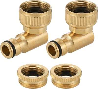 Kraanadapter 1/2" en 3/4", draaibare slangconnector 360°, geschikt voor tuinslangen en besproeiingssystemen