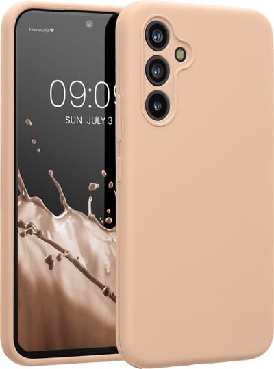 kwmobile telefoonhoesje geschikt voor Samsung Galaxy A54 5G - TPU backcover met siliconen coating - Smartphone case in pastelkleurige perzik