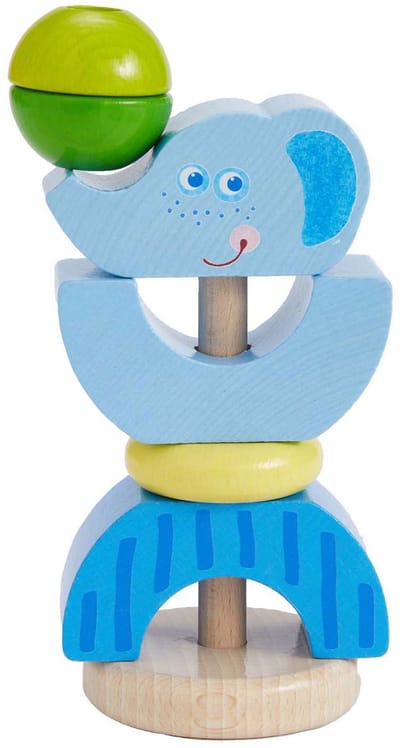 Haba houten opsteekspel olifant motoriek speelgoed baby 18m+.