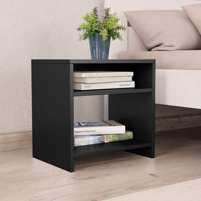vidaXL - Nachtkastje - 40x30x40 - cm - bewerkt - hout - zwart