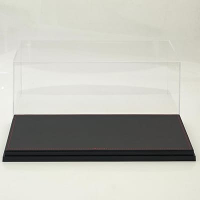 1:18 Acryl Display Case Met Leer/Koolstofvezel Basis Stofdicht Transparante Modelauto Doos Hoge - Kwaliteit Acryl 34Cm