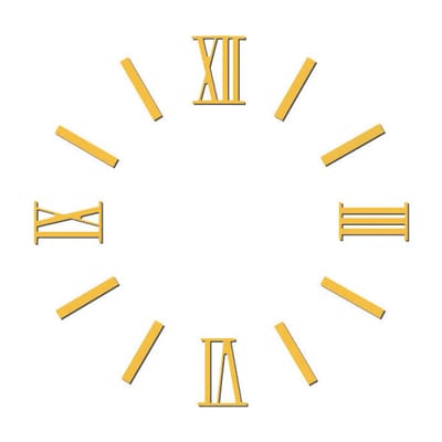 Set Romeinse cijfers, messing, zwart gelakt, L=40